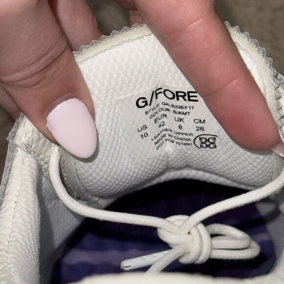 G/Fore Ladies Grosgrain Brogue Gallivanter Golf Shoe Ivory Purple Size 10 NEW - Picture 8 of 9